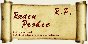 Raden Prokić vizit kartica